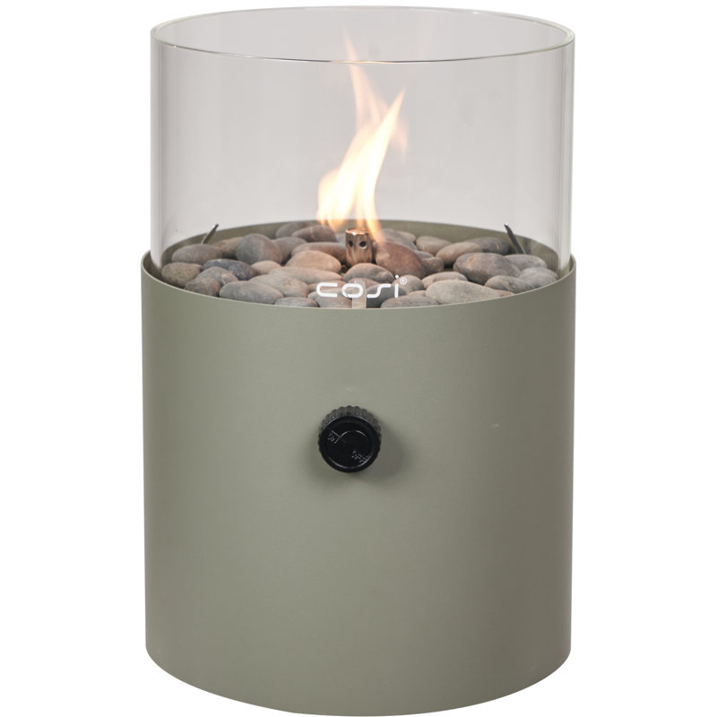 Himanshu Round Propane Smokeless Fire Pit, Olive Green