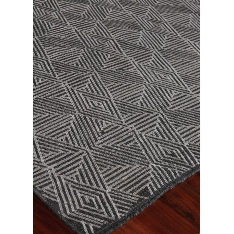 Pavilion Geometric Area Rug in Charcoal, Rectangle 8' x 10'