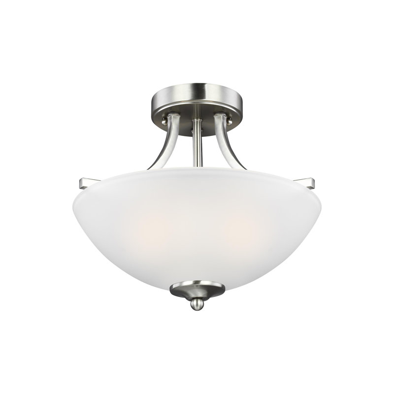 Geary Small Two Light Semi-Flush Convertible Pendant from Generation Lighting , Brushed Nickel