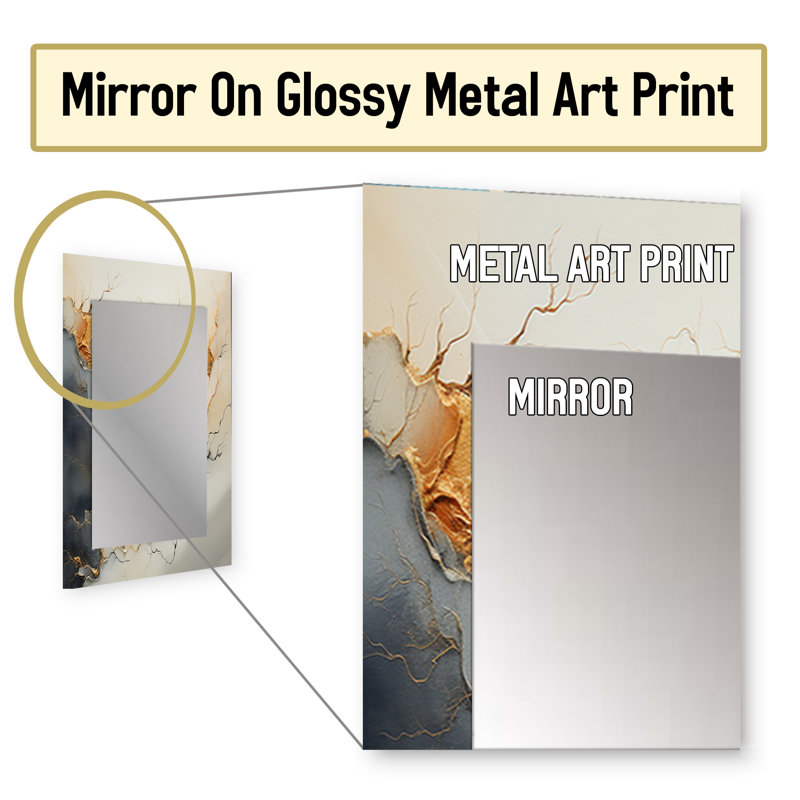 Minimalisme River Mountain Wonders - miroir mural unique River, miroir traditionnel, impression d'art en métal, 40 po x 30 po
