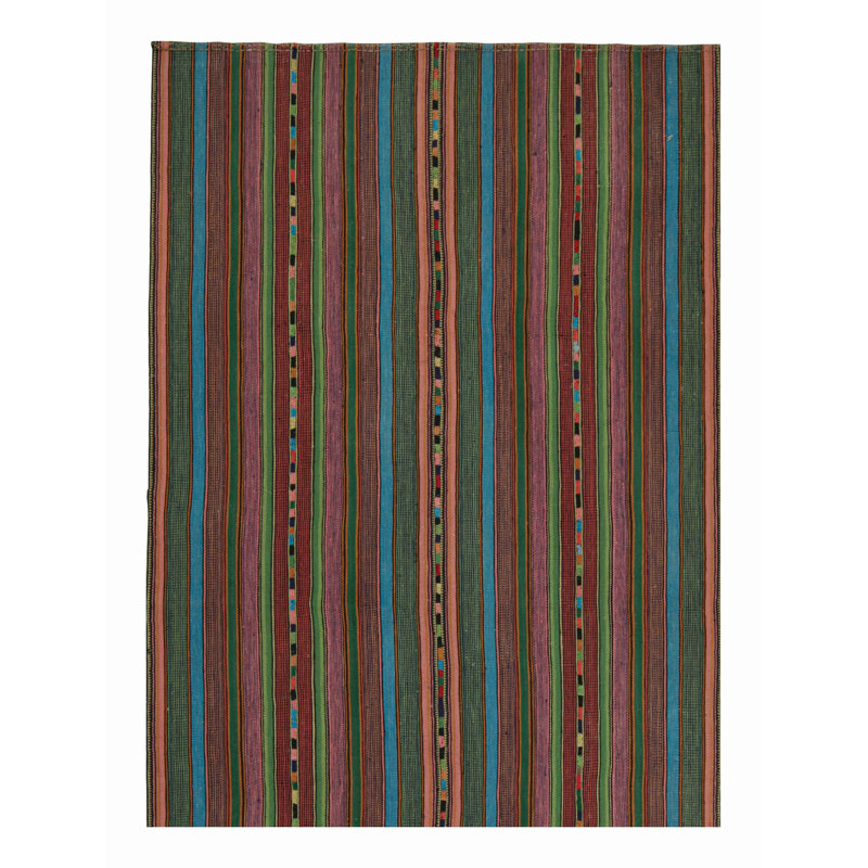 Vintage Palas Kilim In Multicolor Stripes, From Rug & Kilim