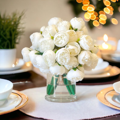 Small Head  Peonies In Vase
