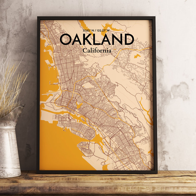 Oakland City Map - No Frame Print, 43.2cm H x 27.9cm W x 0.13cm D