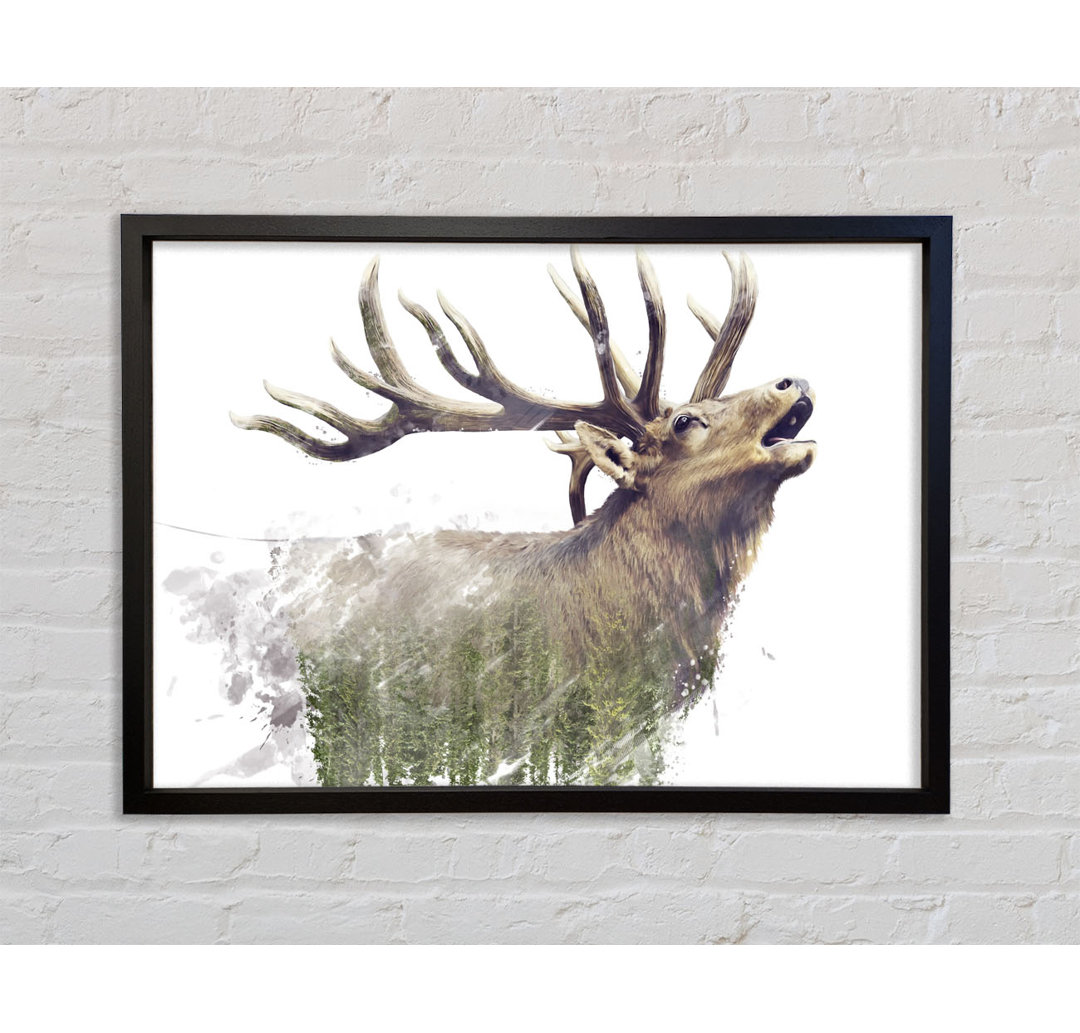 Double Exposure Stag - Bilderrahmen Kunstdrucke auf Leinwand