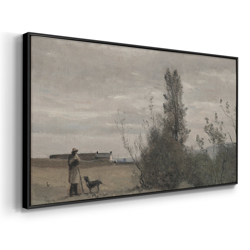 Série paysage - DCL XXII - Toile tendue avec châssis encadré - Prêt à être accroché, H 17 po x l 33 po, Noir