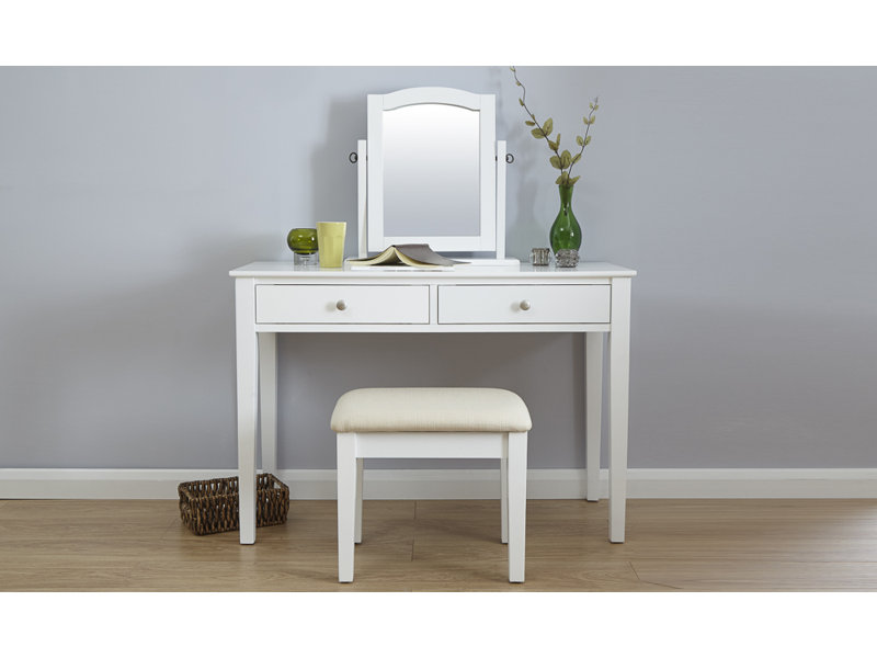 Arundel Dressing Table with Mirror, Brilliant White