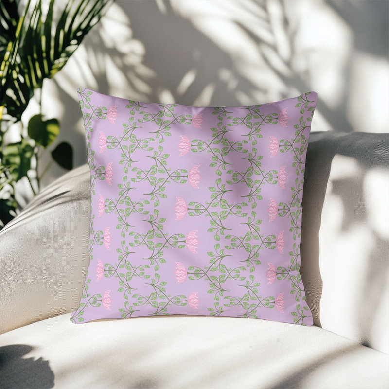 Coussin décoratif d'extérieur Anjelica, Carré 20 po, Lavande