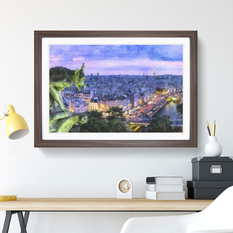 Paris Skyline Vol.2 - Framed Print, 27cm H x 36cm W x 2cm D, Walnut Framed