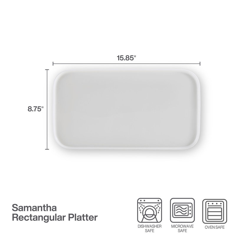 Mikasa Samantha 15.85 in. Rectangular Serving Platter