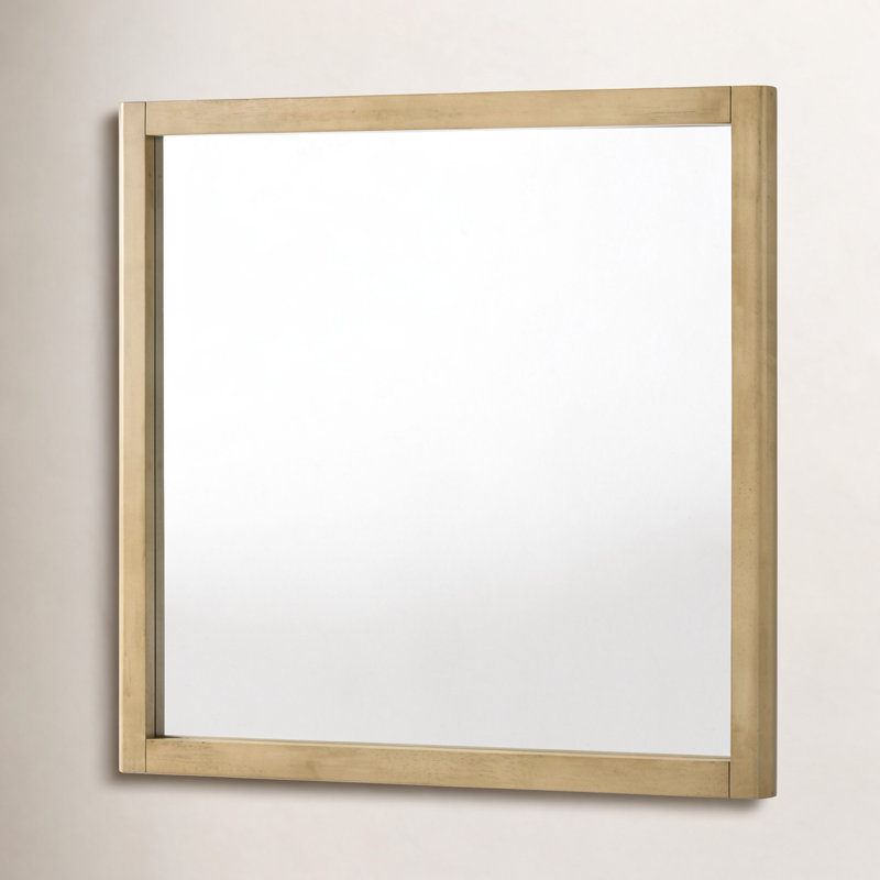 Akira Wood Wall Mirror, White Oak
