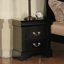 Table de chevet 2 tiroirs en bois avec finition noire