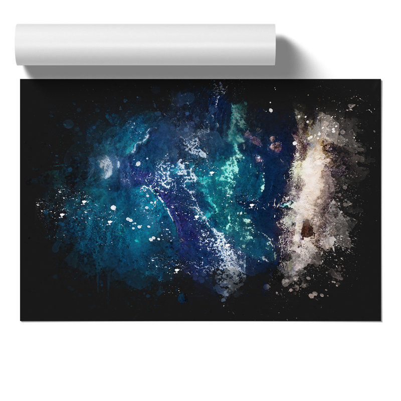 In Awe of the Ocean Paint Splash - Frameless Print, 30cm H x 42cm W x 0.1cm D