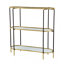 Console 48,5 x 16,5 x 50 po à 3 niveaux, tablette en miroir noir