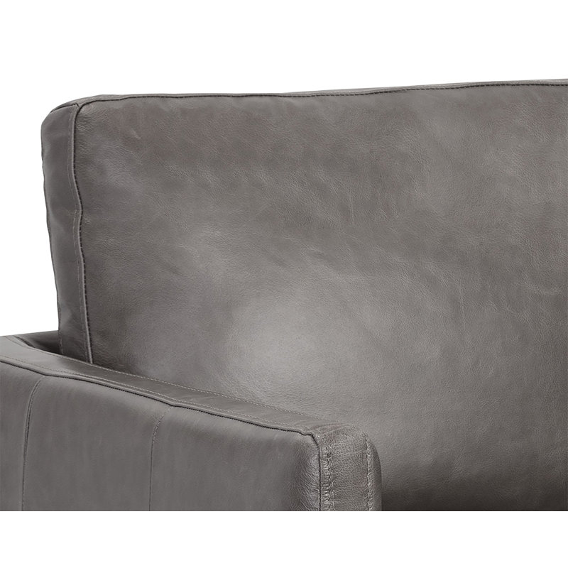 Portman Swivel Club Chair, Grey Genuine Leather