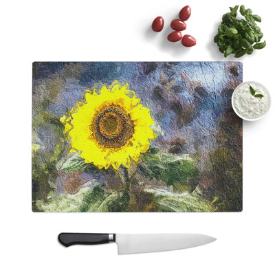 Tempered Glass Sunflower Chopping Board