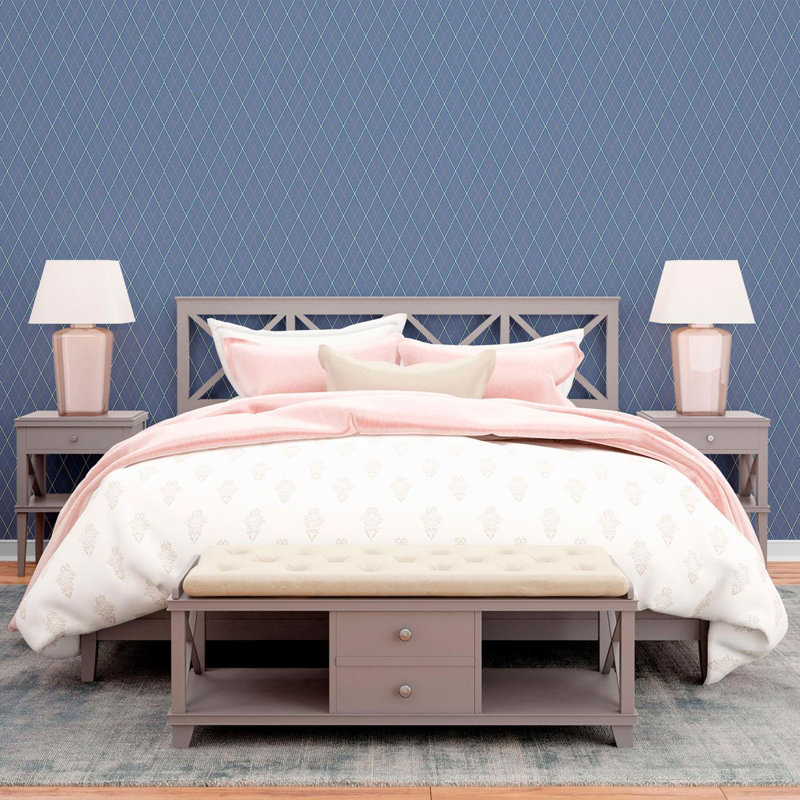 Rouleau de papier peint adhésif Tony-Lee Luxury, Indigo, L 8,5 pi x l 24 po
