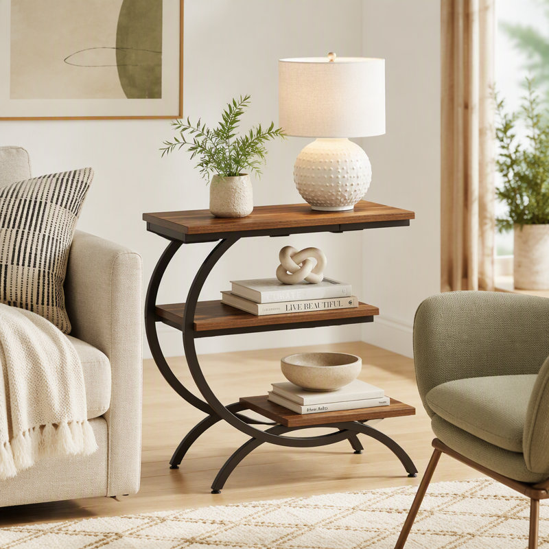 Top End Table, Dark Brown