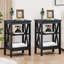 Grand lit tapissier avec 2 tables de chevet - Ensemble de chambre à coucher moderne-640081382