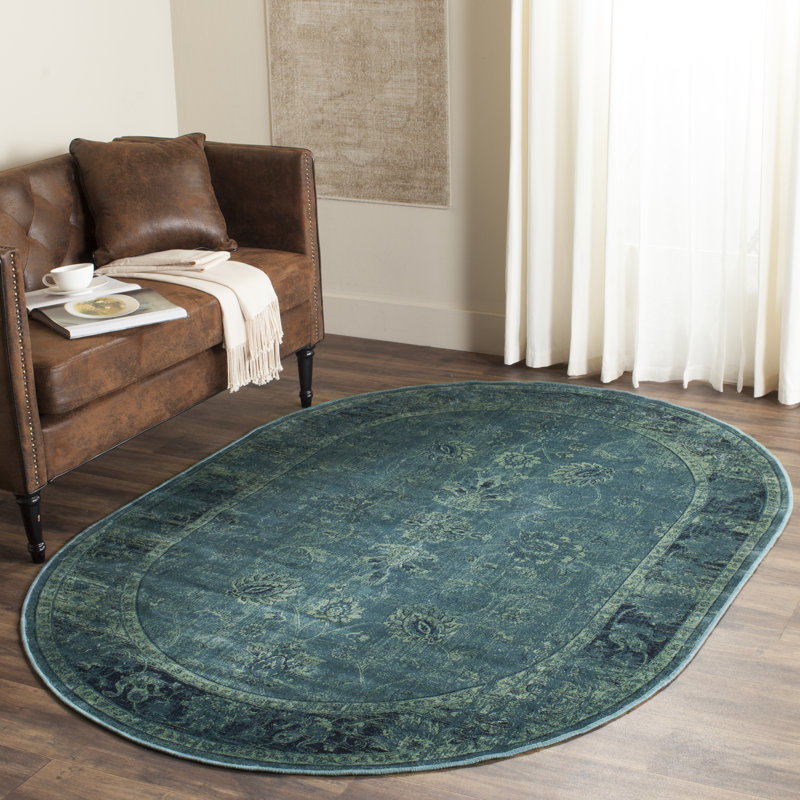 Tapis bleu Beldale, Ovale 5 pi 3 po x 7 pi 6 po
