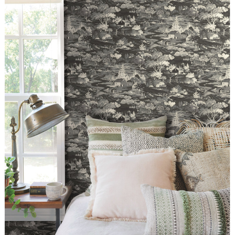 Papier peint Homestead, Noir / gris
