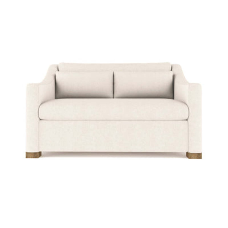 Crosby Slope Arm Loveseat, Weathered, Box Weave Linen Silver Streak, 32.5" H x 60" W x 43" D