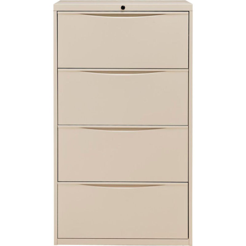 Putty Steel 4-Drawer Lockable Lateral File Cabinet