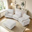 Canapé modulaire modulaire en L avec repose-pieds mobile et revêtement en chenille-754982114