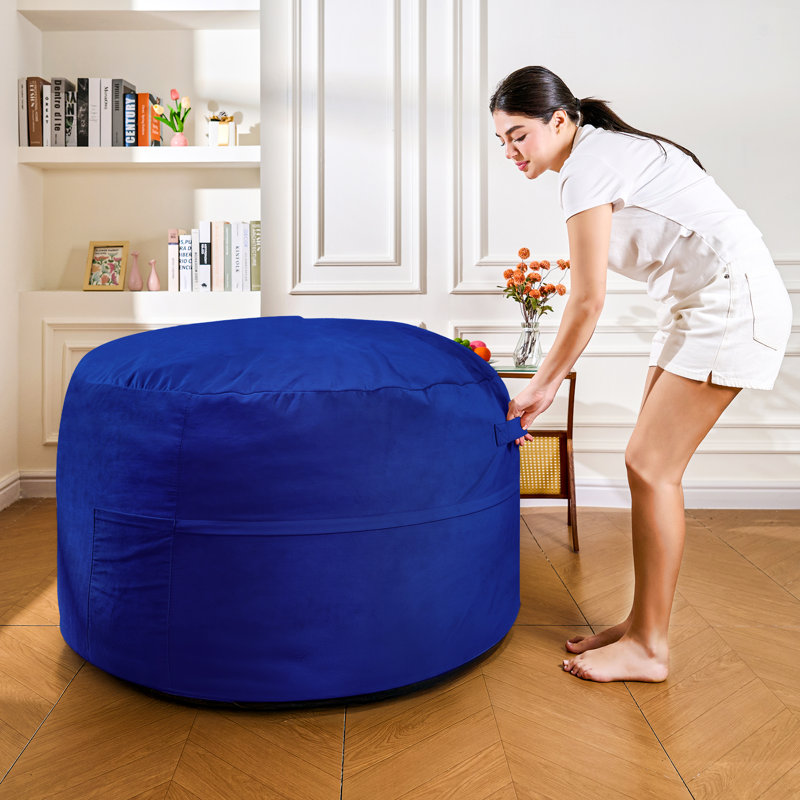 Gaint Bean Bag Chair For Adults, Bean Bag Couch With Luxurious Removable Velvet Cover & Sponge Filling, Oversized Floor Lazy Sofa For Bedroom, Living Room, Dorm