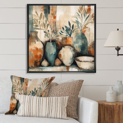 Rukayyah Orange And Green Channeling Bohemian Vibes - Boho Feather Wall Art