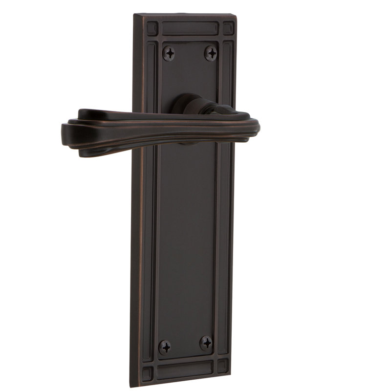 Mission Plate Single Dummy with Fleur Lever, Left Handed, Timeless Bronze