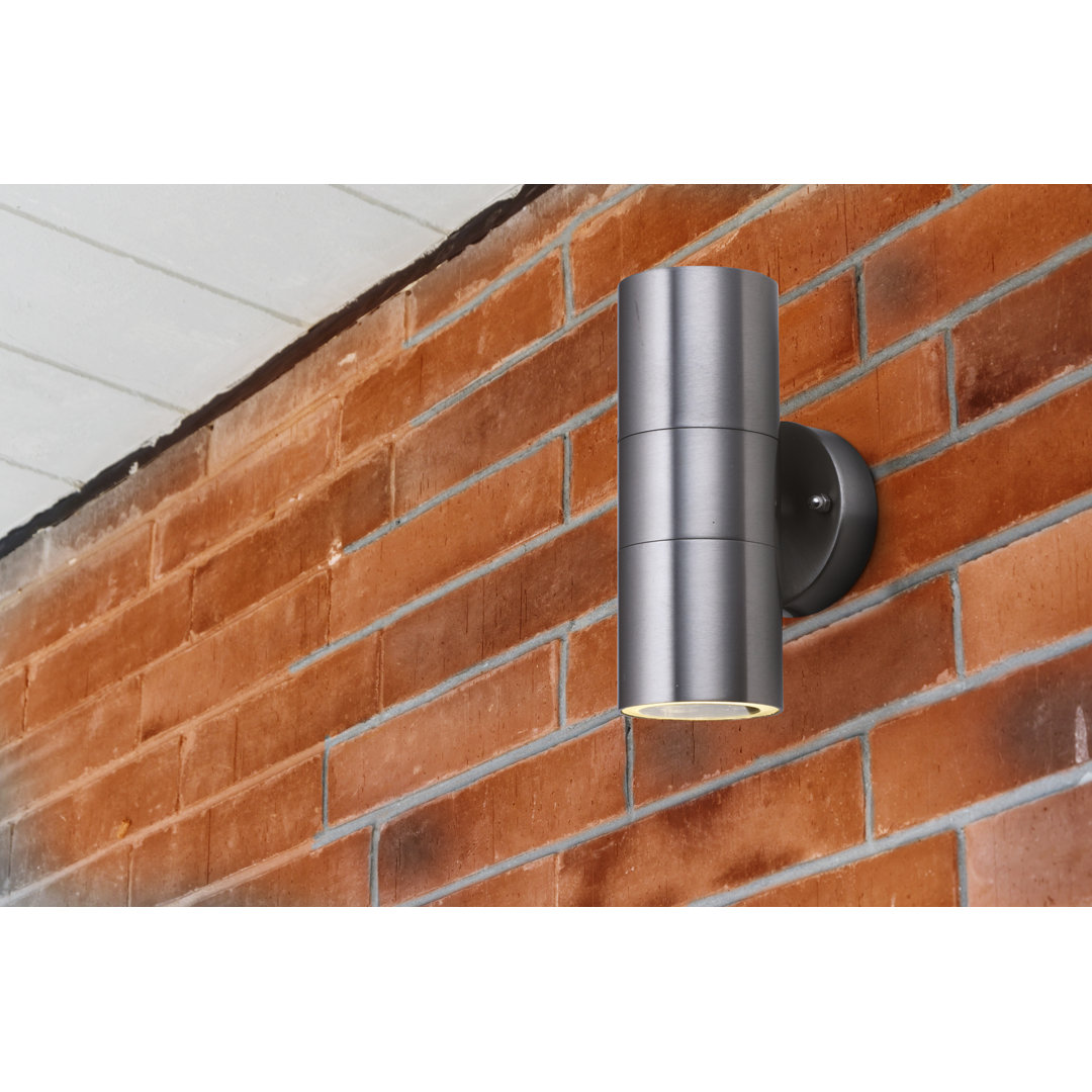 Woodcroft Stainless Steel 2 - Bulb 16cm H Outdoor Flush Mount
