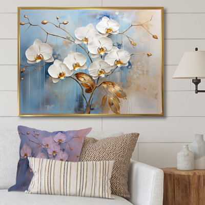 Orchidées beiges et dorées Simplicity III sur toile