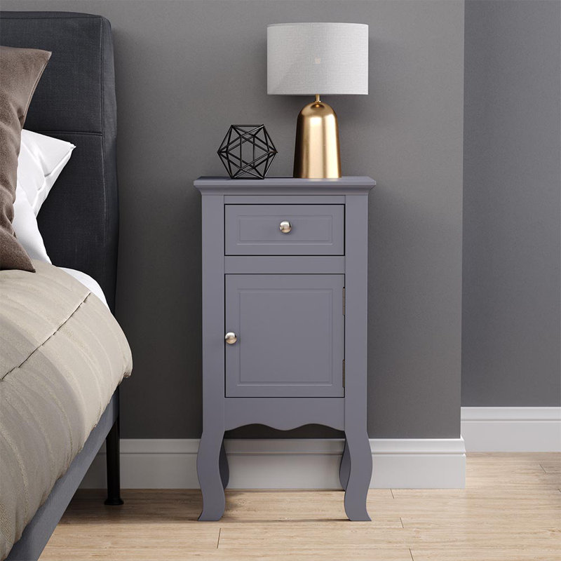 Bargersville 1 Drawer 33Cm W Bedside Table, Grey