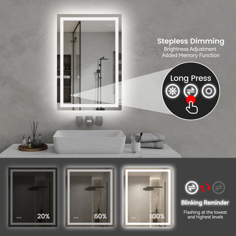 Miroir de salle de bain_2, 24 po x 36 po, Transparent