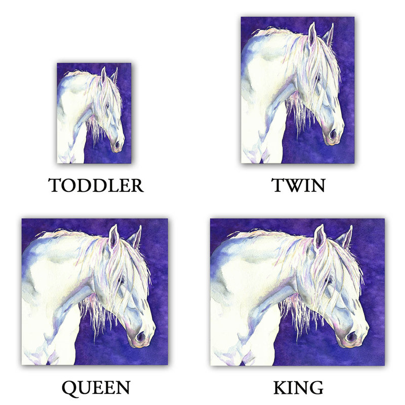 Ensemble de housse de couette shay cheval, 1 housse de couette grand + 2 taies standards