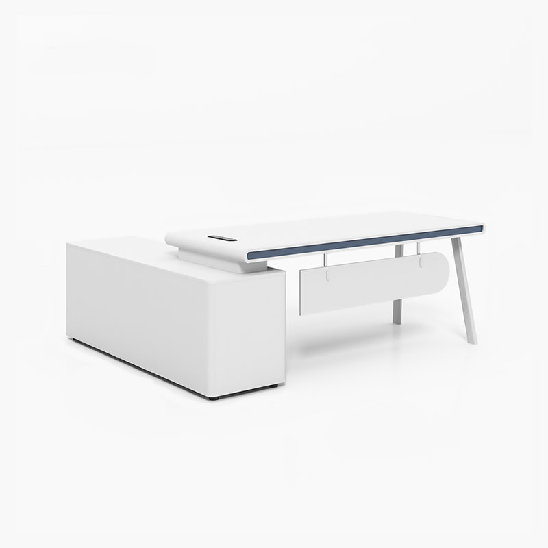 72.83"Modern Minimalist White L-Shaped Desk, 29.92" H x 88.58" W x 62.99" D