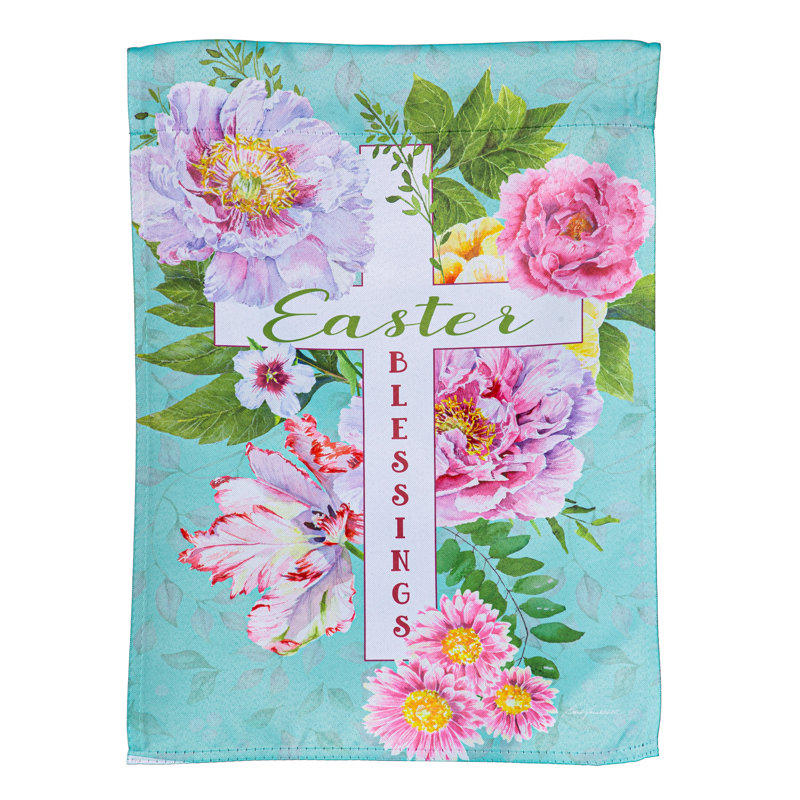 Easter Blessings Suede Garden Flag