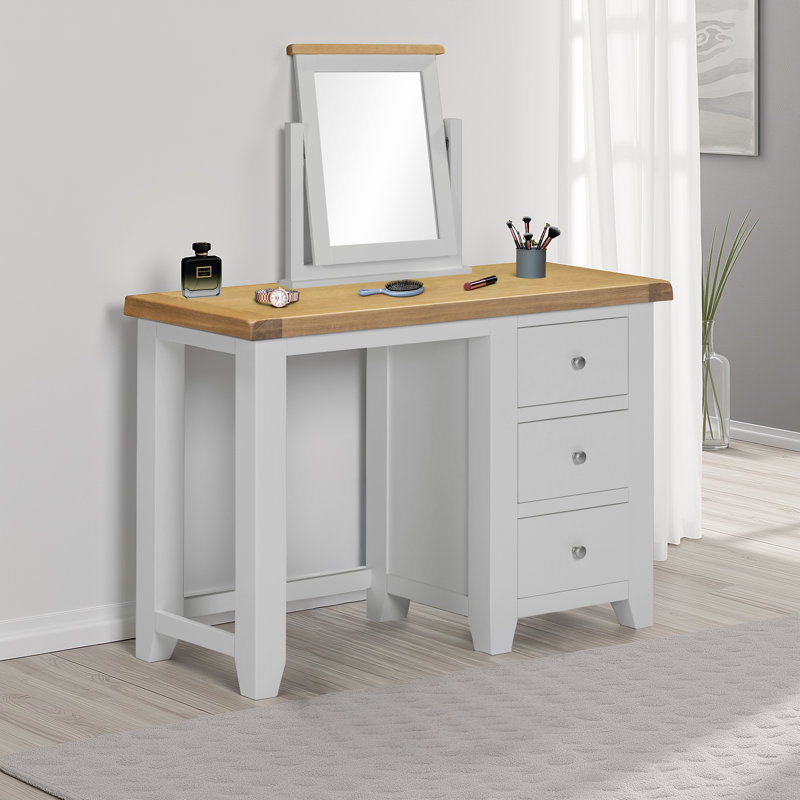 Solvy Dressing Table with Mirror, Grey