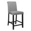 Ensemble de 2 chaises à hauteur de comptoir rembourrées et rembourrées gris avec dossier et siège de cuisine transitionnels