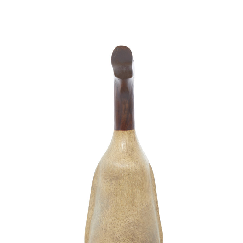 Ensemble de 2 figurines décoratives en bois naturel Erk, Marron clair