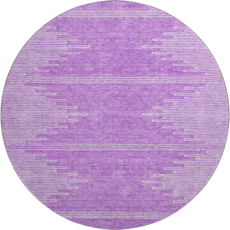 Premium Machine Washable Cerrito Lavender Rug, Round 8'