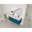 Meuble-lavabo mural 48 po avec lavabo double en résine et 3 portes à fermeture en douceur, emballage KD-126528305