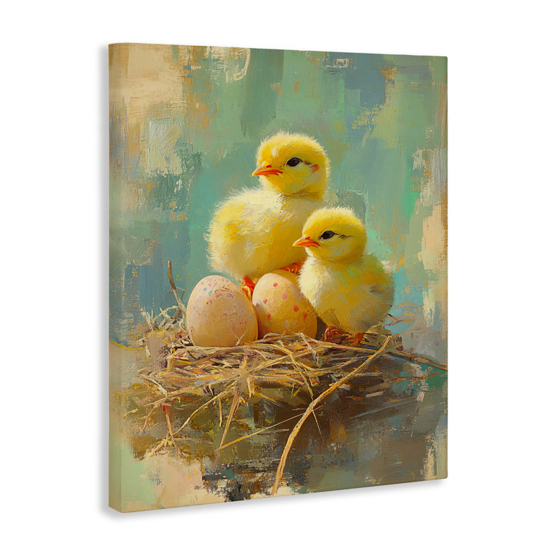 Pâques, poussins et œufs, conception par Franklyn Gregory, H 30 po x l 24 po