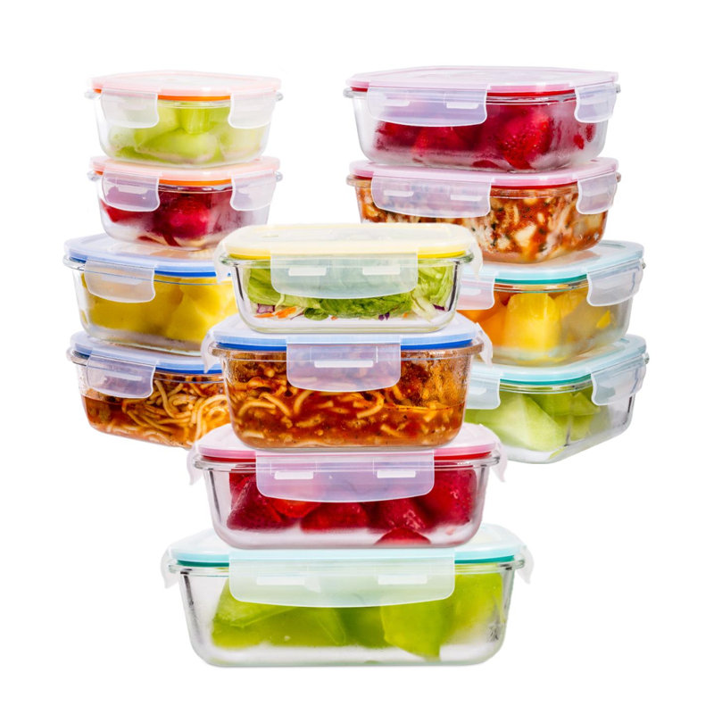 Ensemble de conservation des aliments en verre de 24 articles Eatman