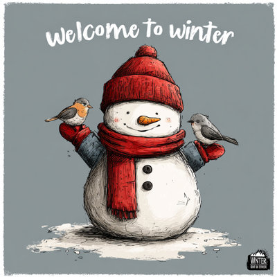 Welcome to Winter Snowman Canvas
