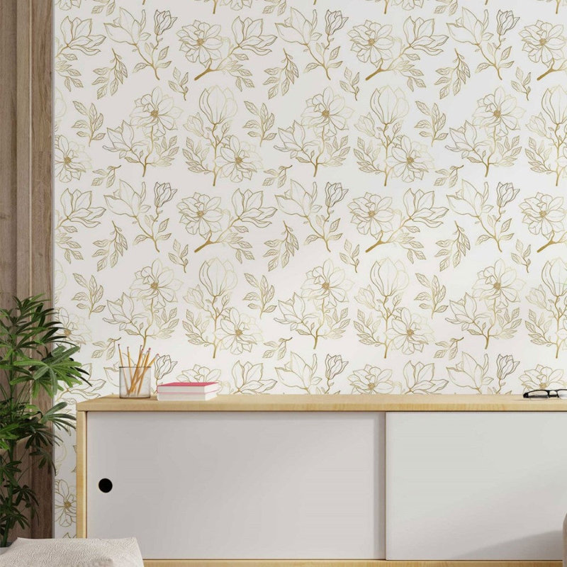 Rouleau de papier peint Ashtion Smooth, Multicolore, L 96 po x l 24 po