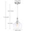 Luminaire suspendu en verre transparent 1 lumière pour îlot de cuisine-165849859