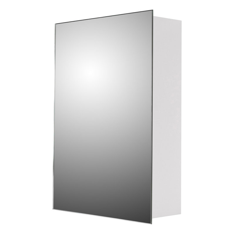 Scottville Residential Medicine Cabinet, 22" H x 16" W x 4.25" D, Surface Mounted, Polished Edge Mirror