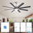 66 Inch Large Ceiling Fan With Dimmable Led Light 8 ABS Blades Smart Remote Control Reversible DC Motor For Living Room-1809259631-1809259626
