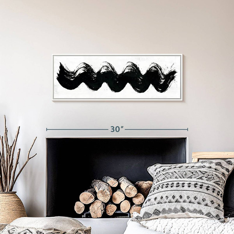 Whitson Waves, 28 po x 10 po, Cadre flottant blanc